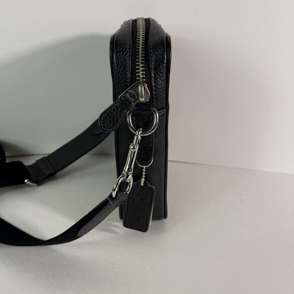 Coach Sullivan Jacquard black silver heart print crossbody purse bag handbag sma - Picture 4 of 16